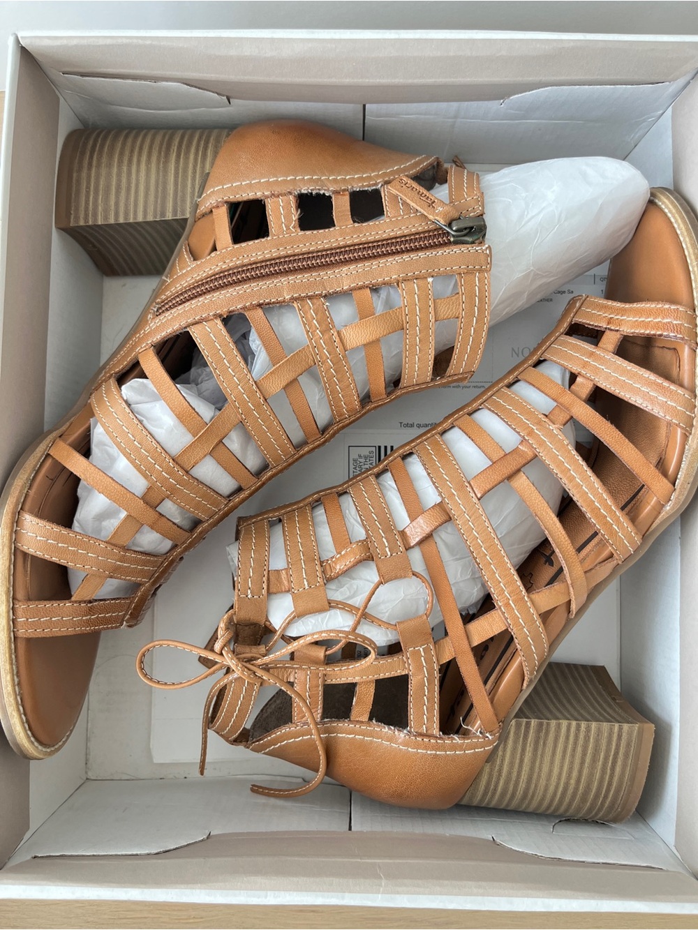 Pefect Nordstom Women's Tan Strappy Block Heel Sandals booties Sz 10, 41 leather